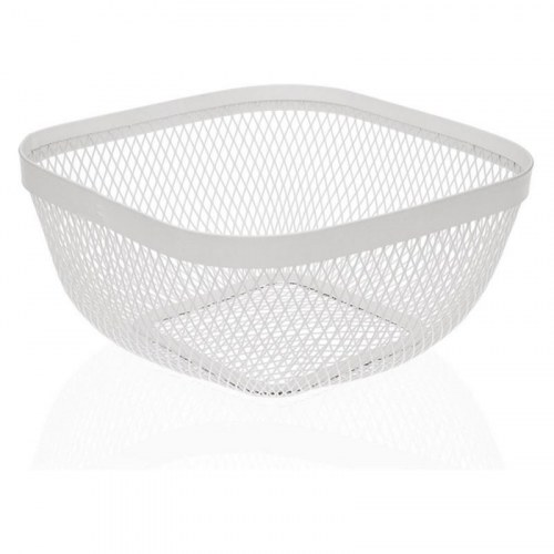 Versa frugtskål i metal/stål 26,5 × 26,5 × 12,5 cm - hvid