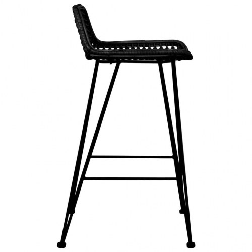 Barstole i naturlig rattan - 2 stk., sort