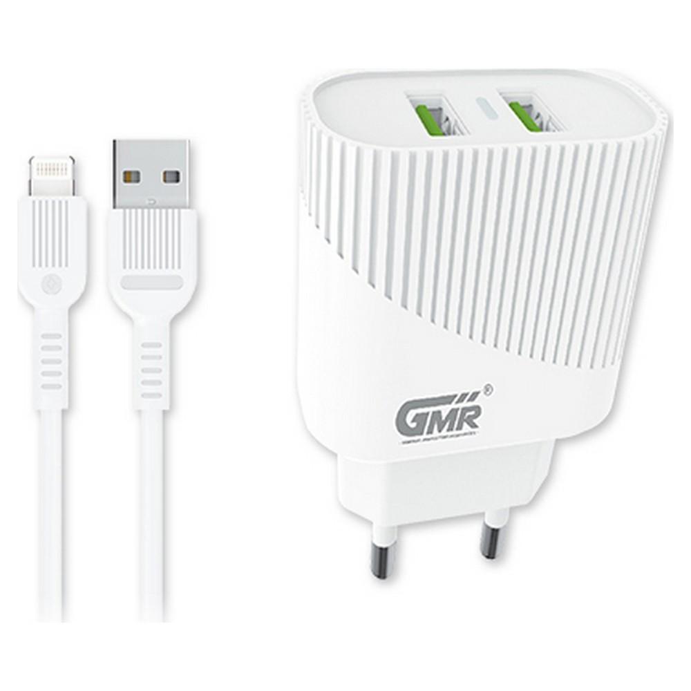 Goms USB oplader med lyskabel 1 m - EU-stik, Lightning