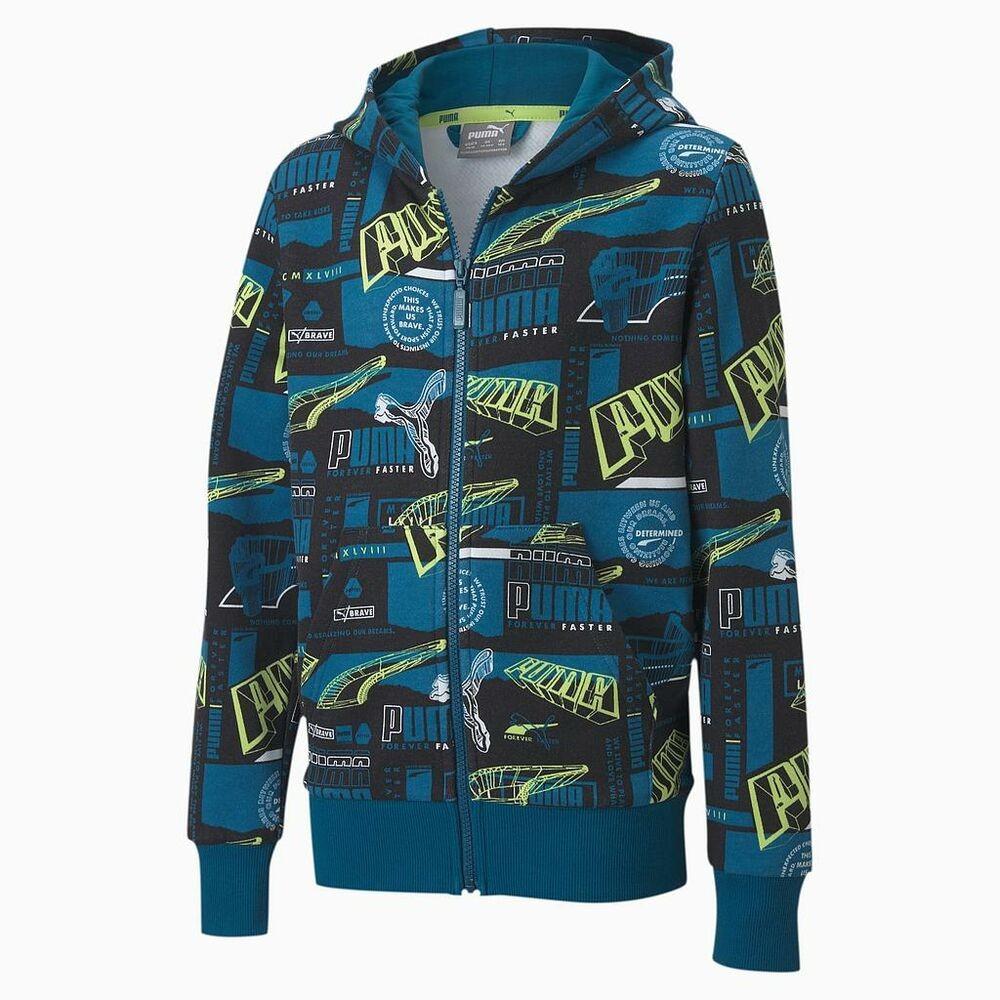 Hættetrøje Til Børn Puma Full Zip 583197 Blå