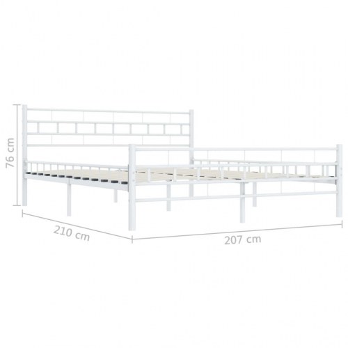 Sengestel i metal 200 x 200 cm - hvid