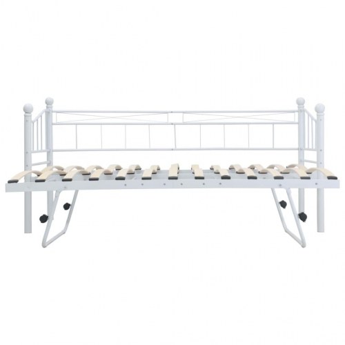 Sengestel 180x200/90x200 cm pulverlakeret stål hvid