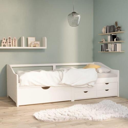 3-personers daybed med skuffer 90x200 cm massivt fyrretræ hvid