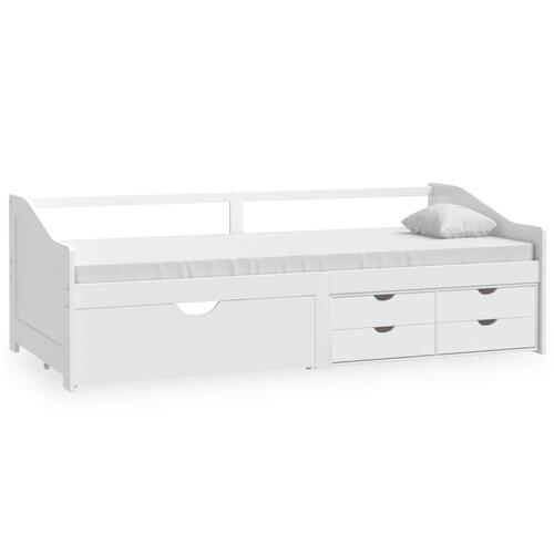3-personers daybed med skuffer 90x200 cm massivt fyrretræ hvid