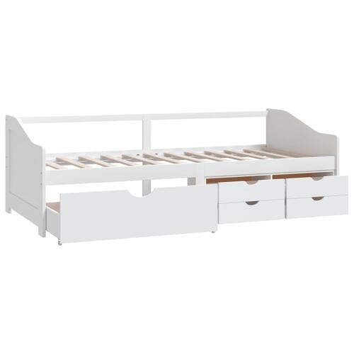 3-personers daybed med skuffer 90x200 cm massivt fyrretræ hvid