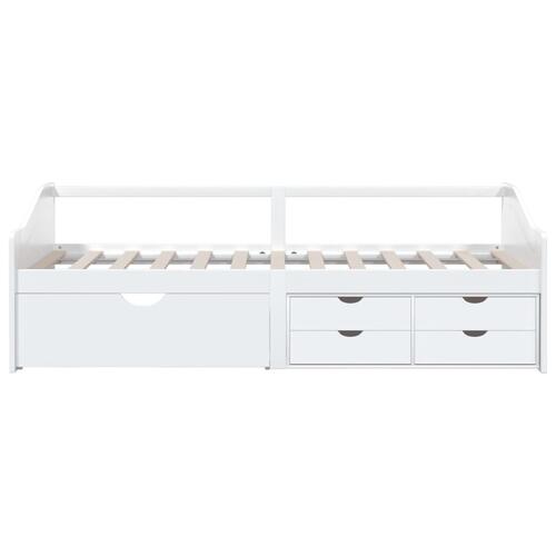 3-personers daybed med skuffer 90x200 cm massivt fyrretræ hvid