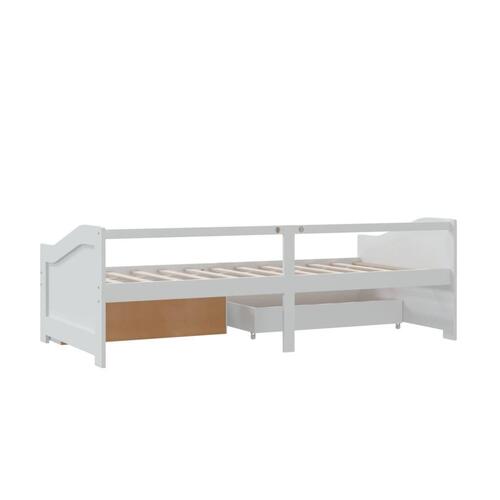 3-personers daybed med skuffer 90x200 cm massivt fyrretræ hvid