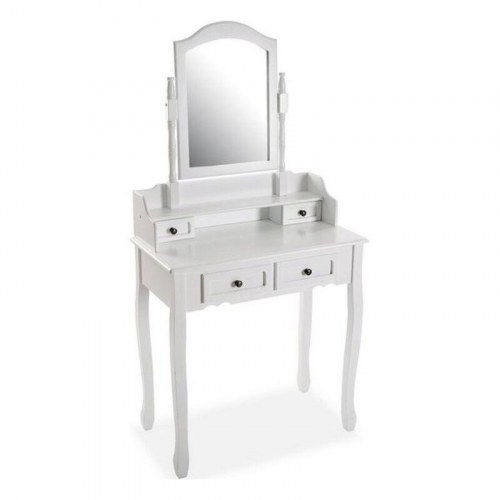 Versa Venus makeupbord med spejl - hvid, træ (40 × 146 × 75 cm)