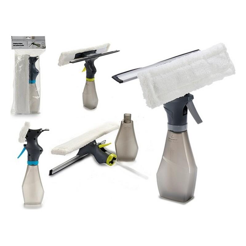 Glasrenser med spray og skraber - grå/blå/gul, plastik, 200 ml
