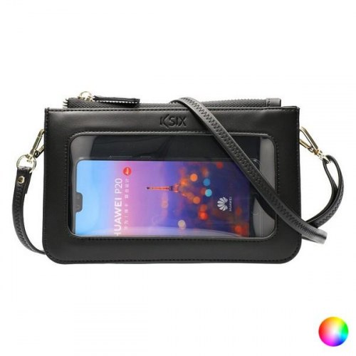 KSIX universal håndtaske med mobilcover, 20 × 13 cm, sort