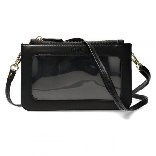 KSIX universal håndtaske med mobilcover, 20 × 13 cm, sort