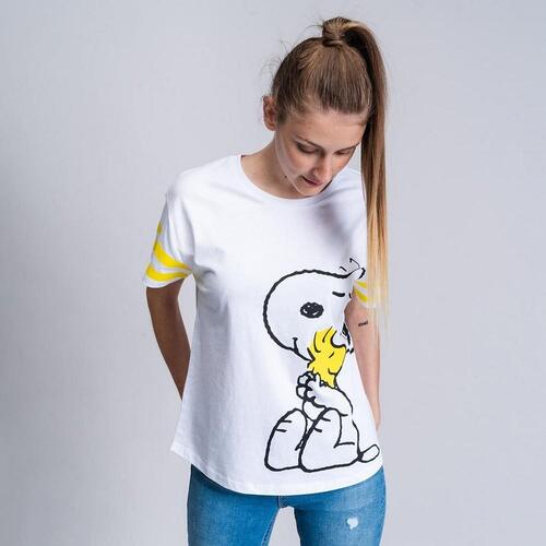 Kortærmet T-shirt til Kvinder Snoopy Hvid M