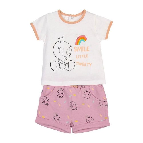 Looney Tunes baby sæt - Pink, 9 måneder, 100% bomuld