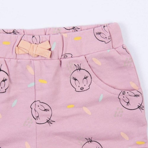 Looney Tunes baby sæt - Pink, 9 måneder, 100% bomuld