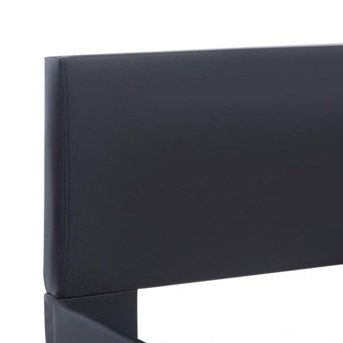Sengestel med LED 160 x 200 cm - sort kunstlæder