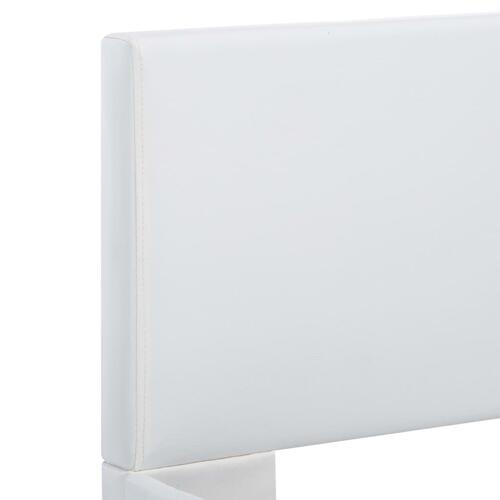 Sengestel med LED 140x200 cm kunstlæder hvid