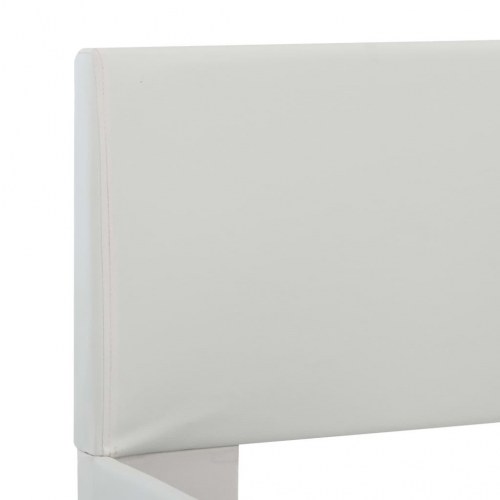 Sengestel med LED 160 x 200 cm kunstlæder - hvid
