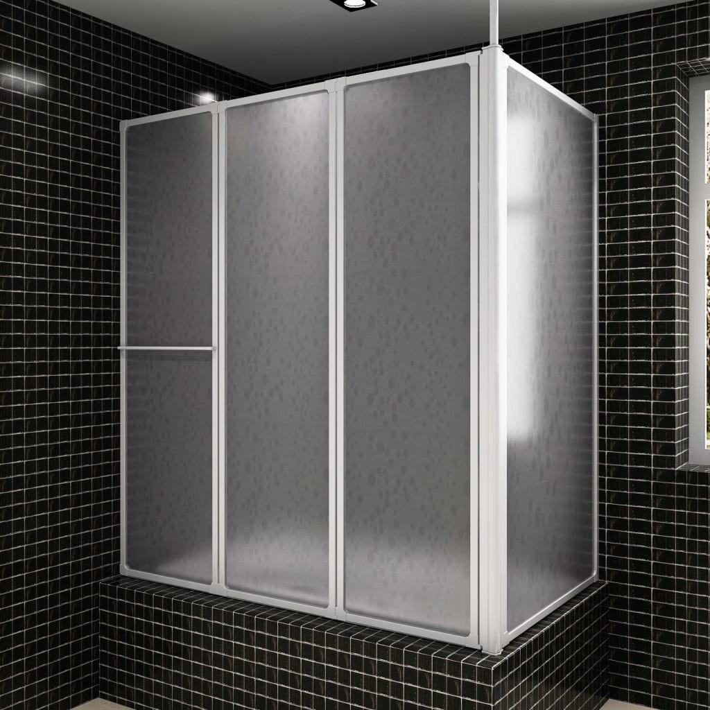 Foldbar badeafskærmning med 4 paneler 70x120x137 cm L-formet