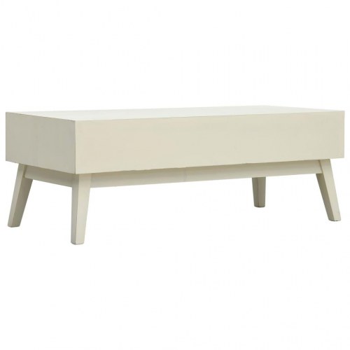 Sofabord med 2 skuffer 110 x 50 x 40 cm træ udskåret design grå
