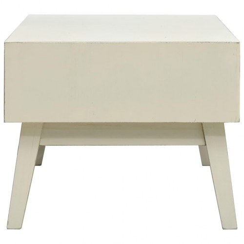 Sofabord med 2 skuffer 110 x 50 x 40 cm træ udskåret design grå
