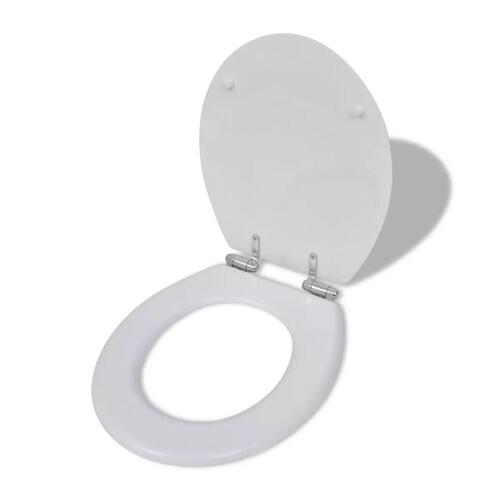 Toiletsæde MDF soft close-låg enkelt design hvid