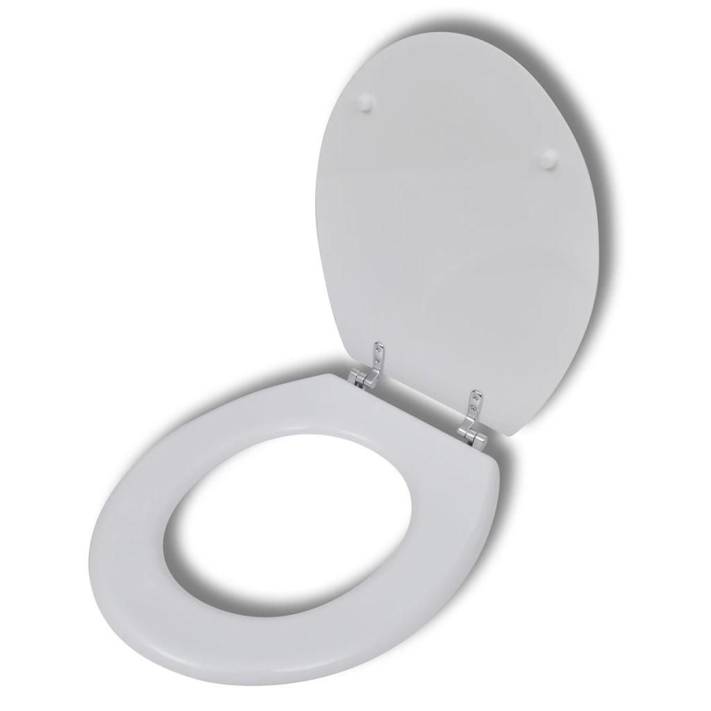 Toiletsæde MDF låg enkelt design hvid