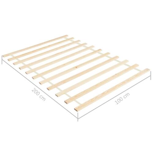 Sammenrullelig lamelbund 11 lameller 100x200 cm massiv fyrretræ