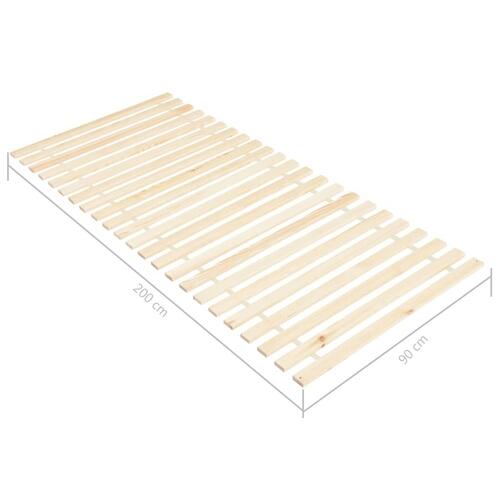 Sammenrullelig lamelbund 23 lameller 90x200 cm massivt fyrretræ