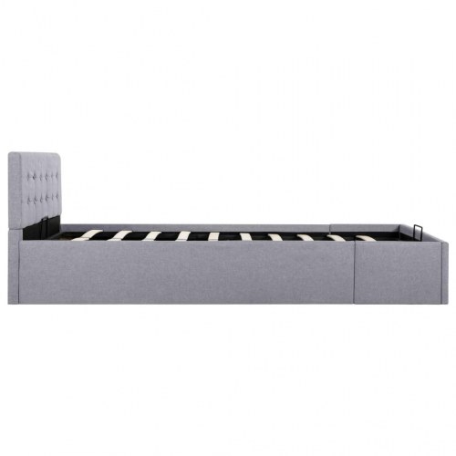 Hydraulisk opbevaringsseng 120 × 200 - stof, lysegrå