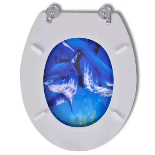 Toiletsæde MDF låg delfiner
