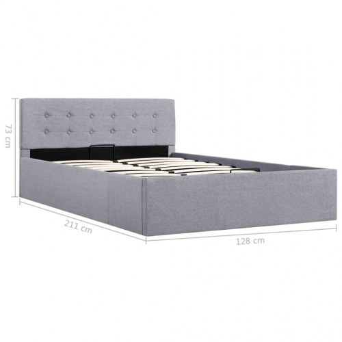 Hydraulisk opbevaringsseng 120 × 200 - stof, lysegrå