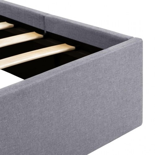 Hydraulisk opbevaringsseng 140 x 200 stof lysegrå