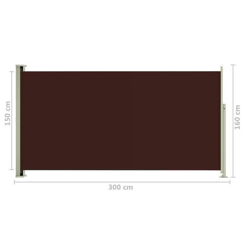 Sammenrullelig sidemarkise til terrassen 160 x 300 cm brun