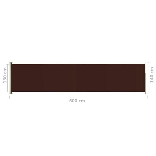 Sammenrullelig sidemarkise til terrassen 140x600 cm brun