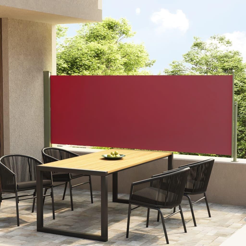 Sammenrullelig sidemarkise til terrassen 117x300 cm rød