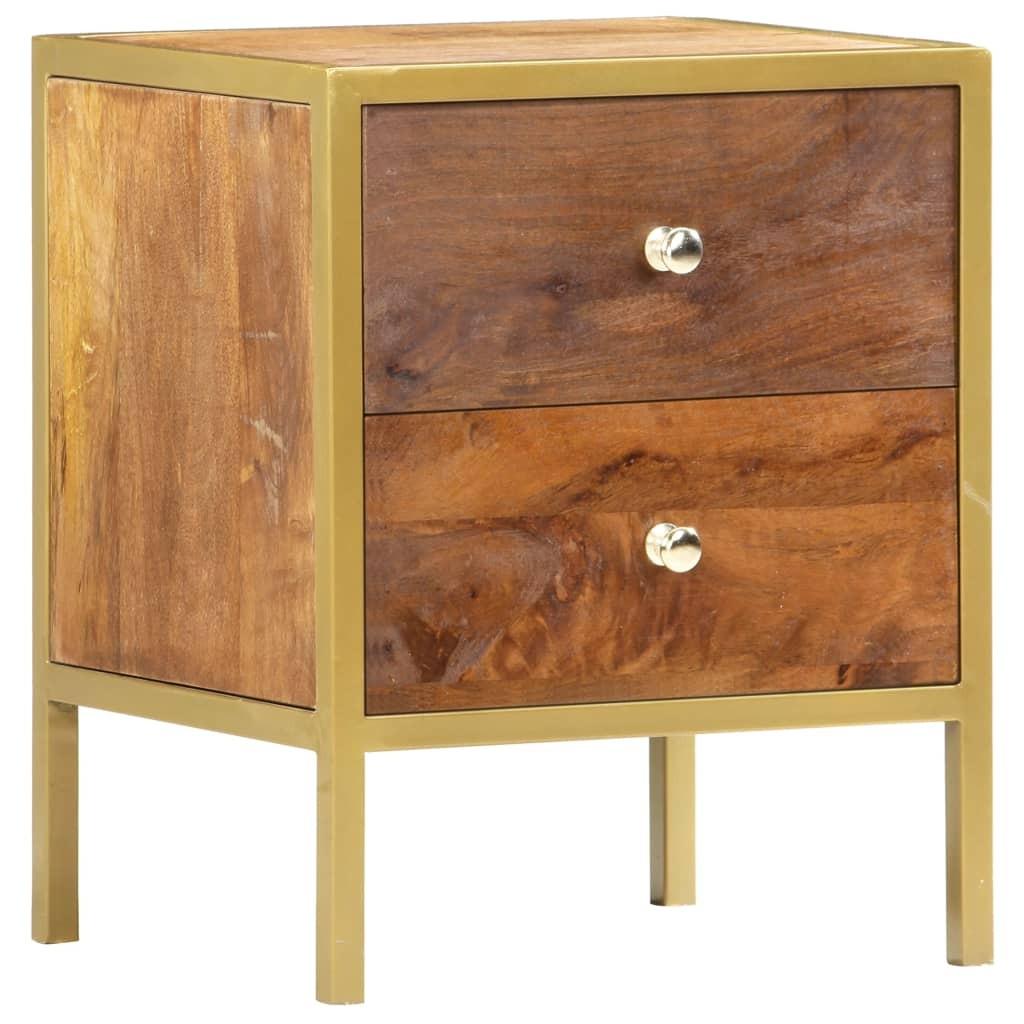 Sengebord 40x35x50 cm massivt mangotræ
