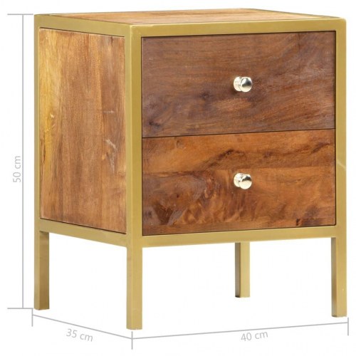 Sengebord 40x35x50 cm massivt mangotræ