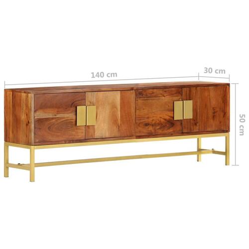 Tv-skab 140 x 30 x 50 cm massivt akacietræ