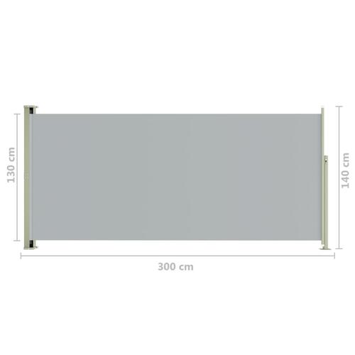 Sammenrullelig sidemarkise til terrassen 140x300 cm grå