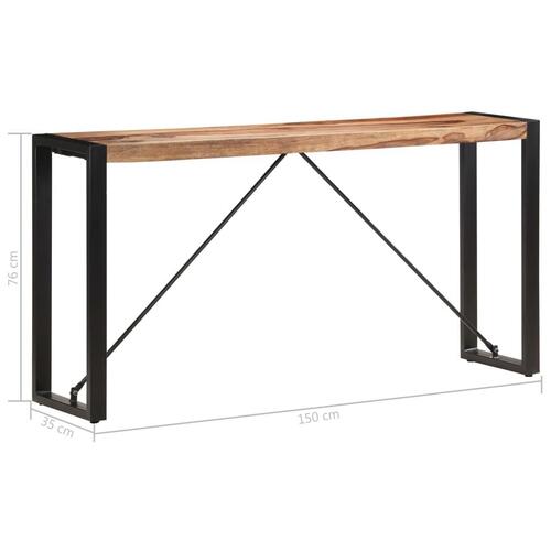 Konsolbord 150x35x76 cm massivt sheeshamtræ