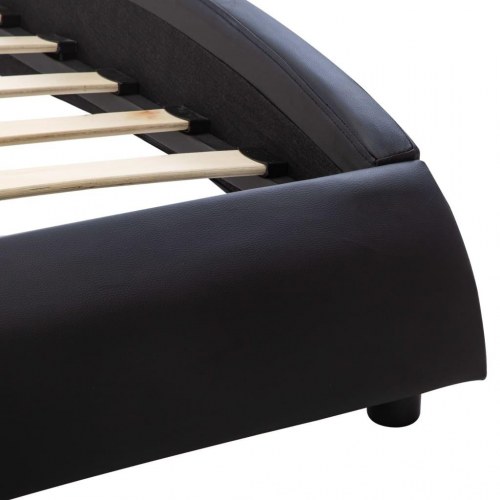 Sengestel med LED 140x200 cm kunstlæder sort