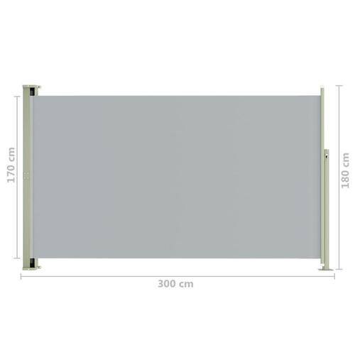 Sammenrullelig sidemarkise til terrassen 180x300 cm grå