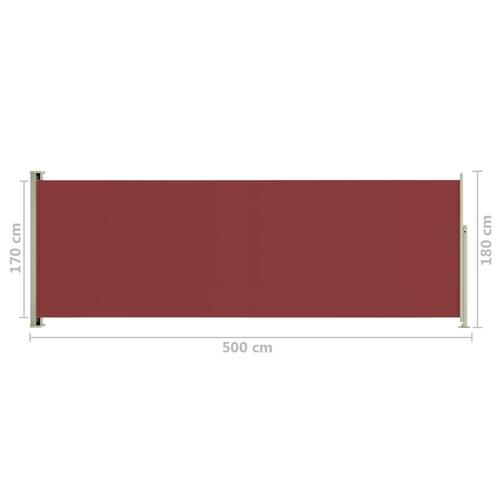 Sammenrullelig sidemarkise til terrassen 180x500 cm rød