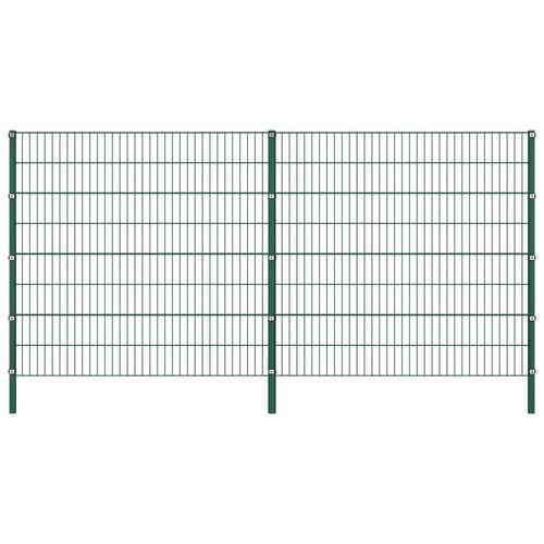 Hegnspaneler med stolper 3,4 x 1,6 m jern grøn