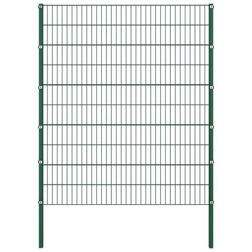 Hegnspaneler med stolper 5,1 x 2 m jern grøn