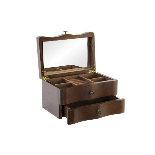 Smykkeskrin i brun træ/MDF - 20 × 13 × 12 cm