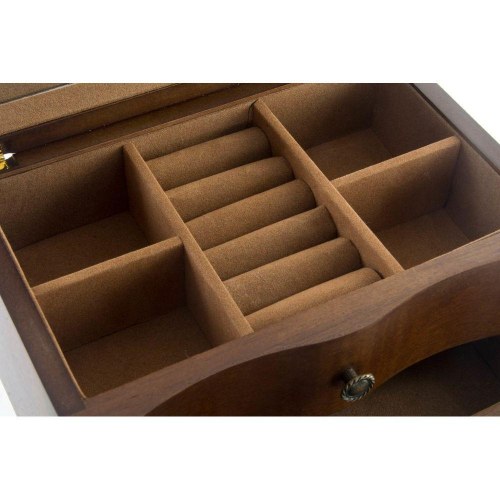 Smykkeskrin i brun træ/MDF - 20 × 13 × 12 cm