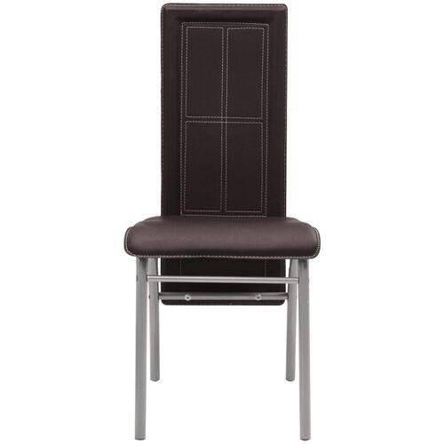 Spisebordsstole 4 stk. brun kunstlæder