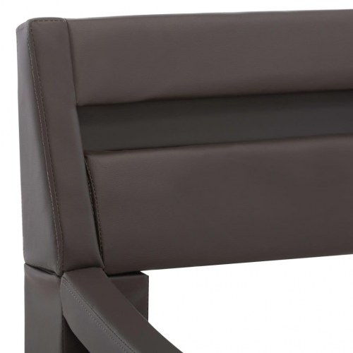 Sengestel med LED 160x200 cm kunstlæder grå