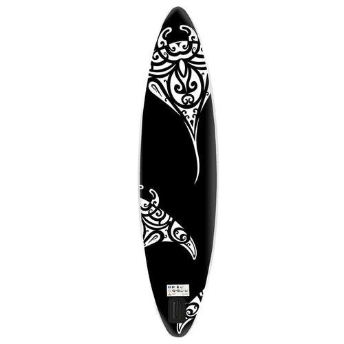 Oppusteligt paddleboardsæt 305x76x15 cm sort